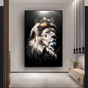 Living Room Decor Wall Decor Black Wildlife Canvas Poster Print