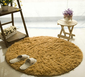 Fluffy Round Rug Carpets For Living Room Decor Faux Fur Carpet Kids Room Long Plush Rugs For Bedroom Shaggy Area Rug Modern Mat