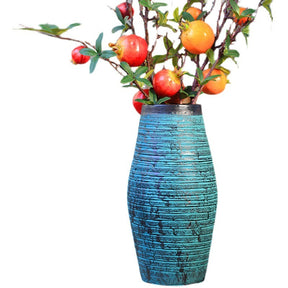 Ceramic Old Vases In The Living Room With Dried Flowers